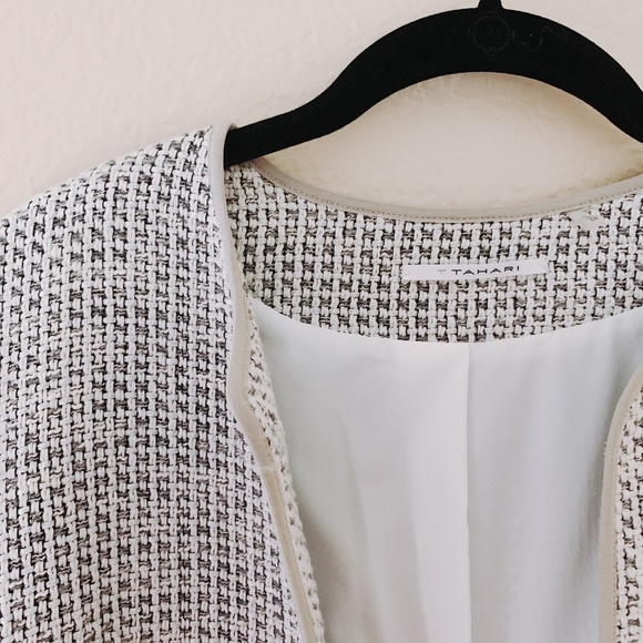 T Tahari | Antique Silver "Madeline" Woven Jacket - Picture 6 of 8